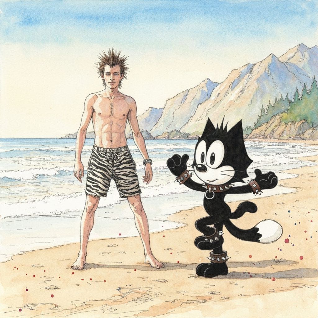 Rex the Punk Cat is Happy to See Finni!