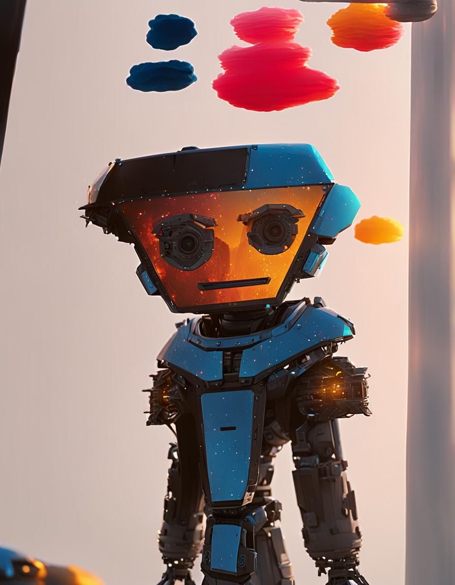 Futuristic Mech in Sci-Fi Landscape, 3D Render