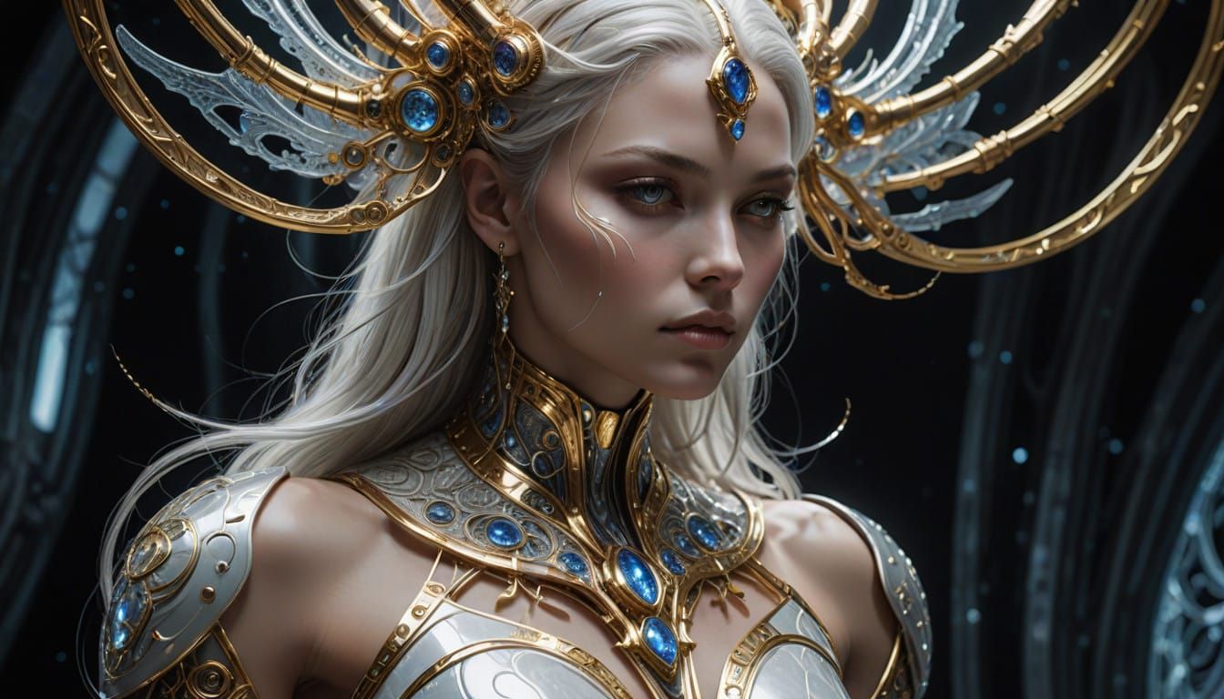 Divine Half-Elder Angelic Beings in Ethereal Light