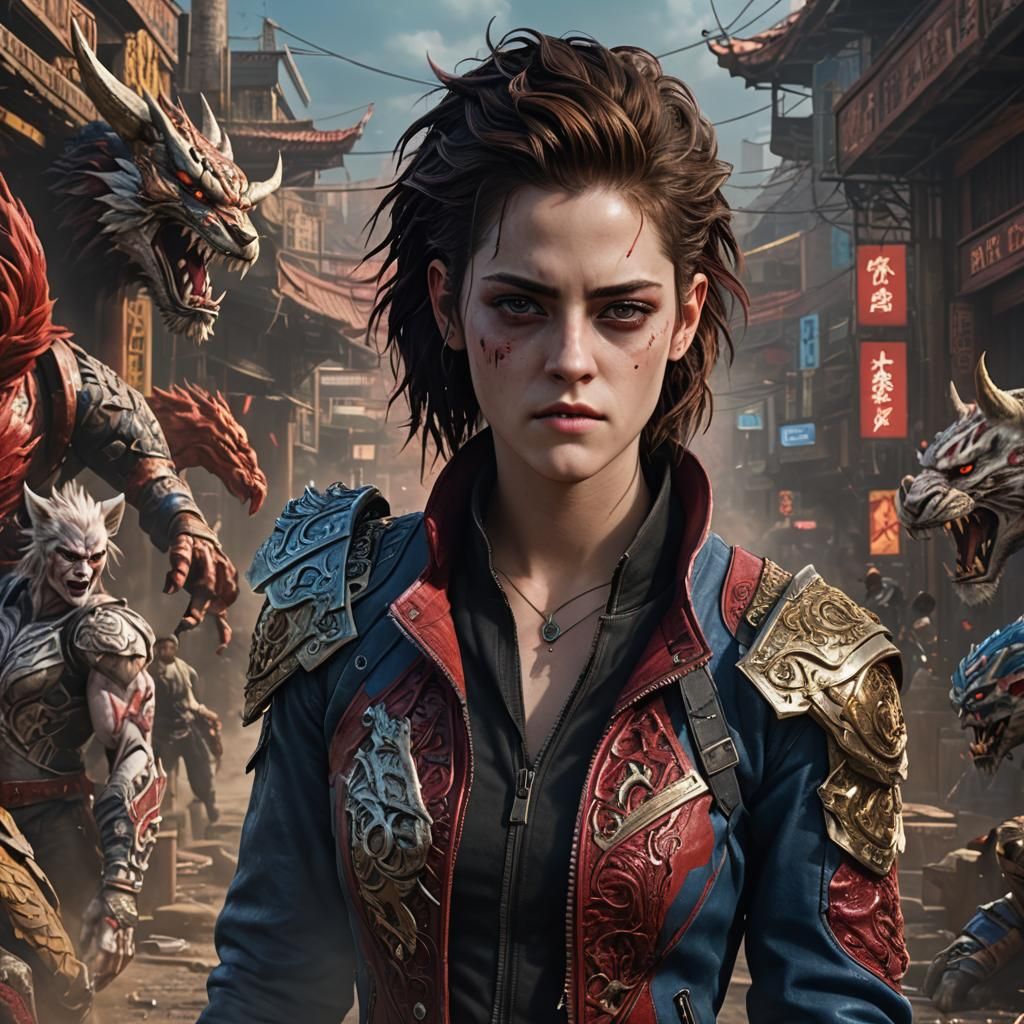 Kristen Stewart as Nina Williams: Detailed Fantasy Art