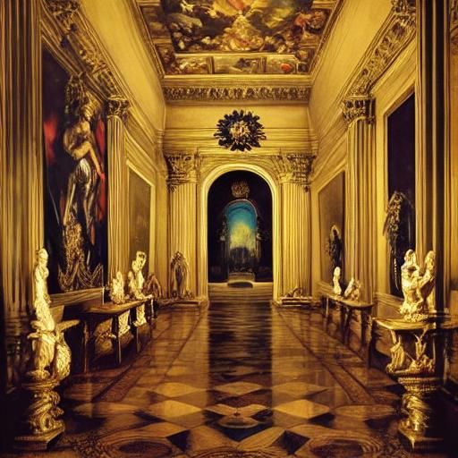 Baroque Serpent Coiled in Cathedral, Chiaroscuro Style