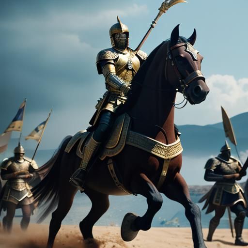 Greek Phalanx in Cinematic Film Still