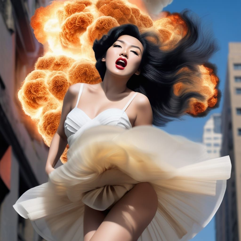 Asian Woman Recreates Iconic Marilyn Monroe Pose