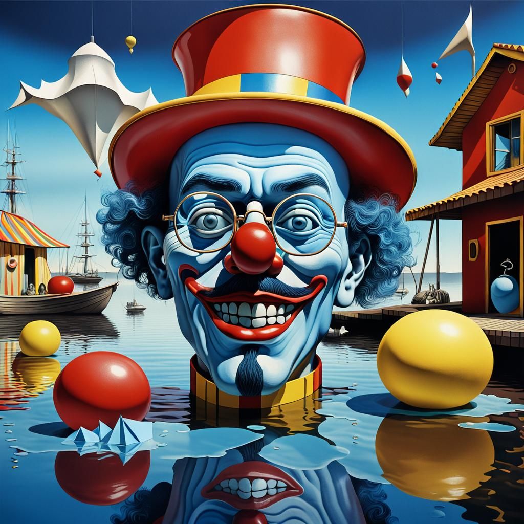 Surreal portrait of a clown
