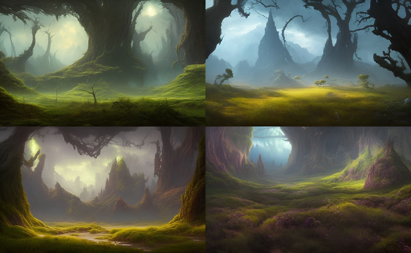 Cosmic Fantasy Landscape in Hyperrealistic Style