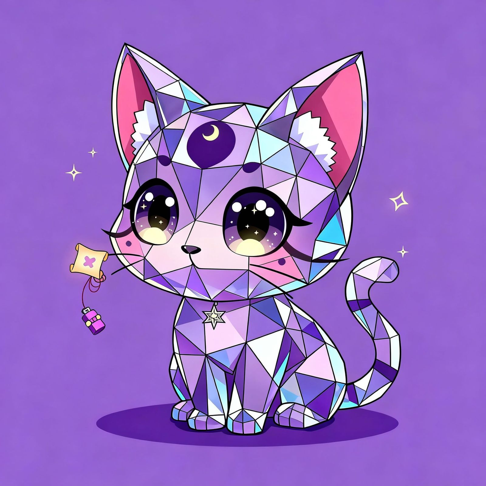 Glass Cat in Manga Style