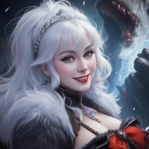 Fay Wray and Gorilla: Fantasy Portrait in Anime Style