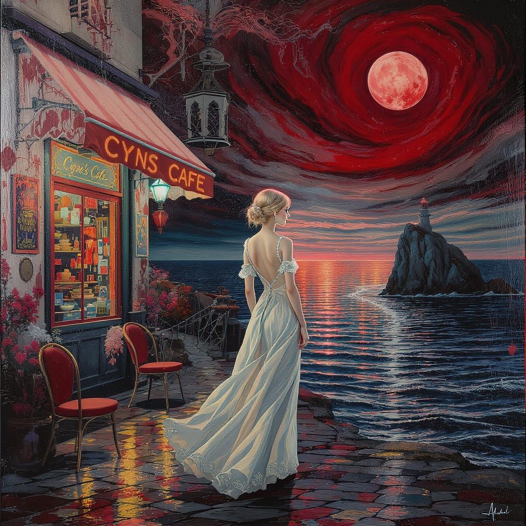 Threshold of Worlds: Surreal Seaside Cyberpunk