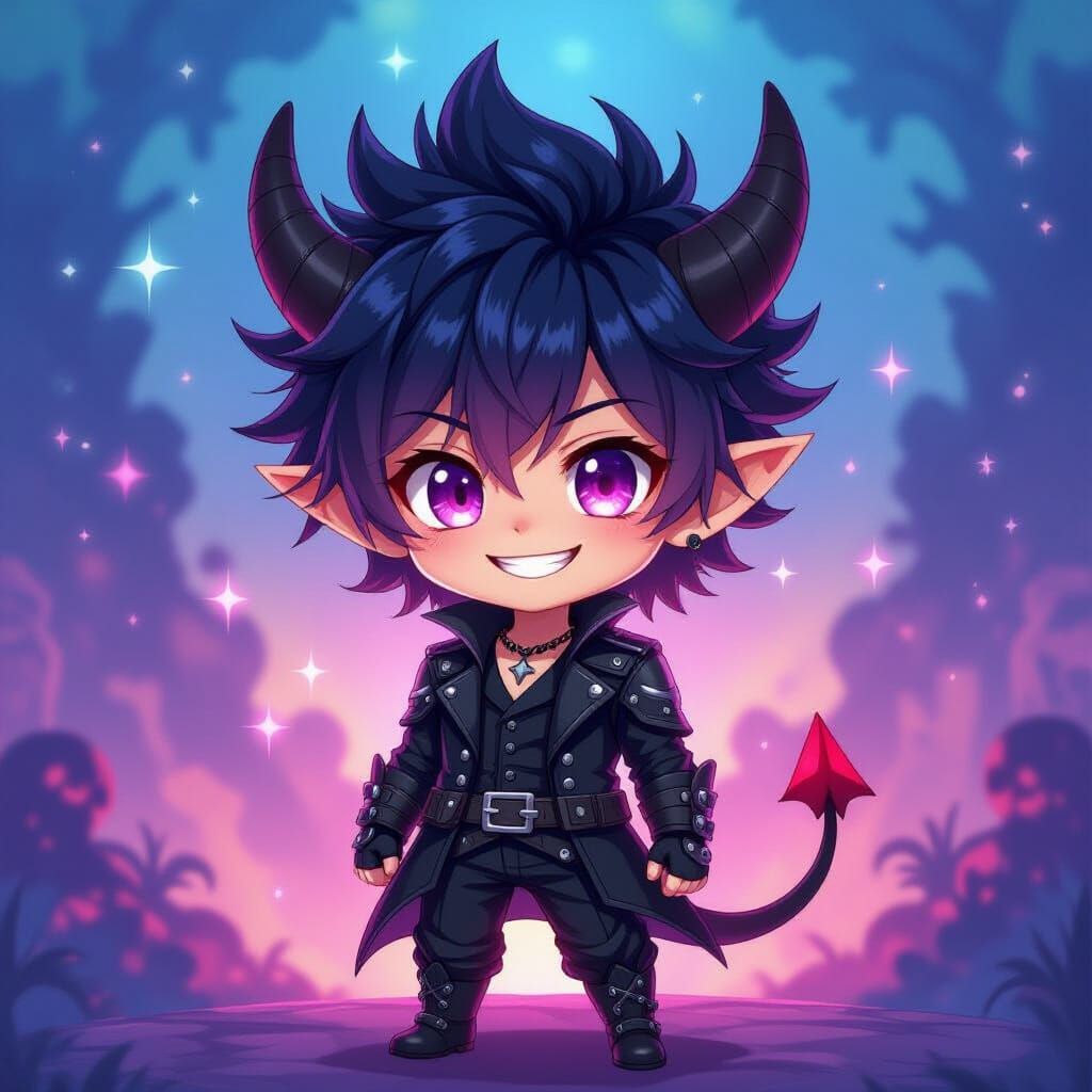 Starlight Chibi Demon in Anime Style