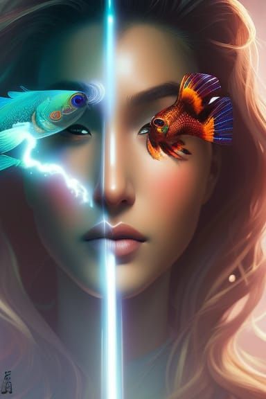 Blue & Orange Fish