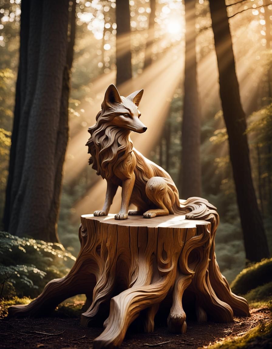 Elegant Fox Sculpture in Baroque Style