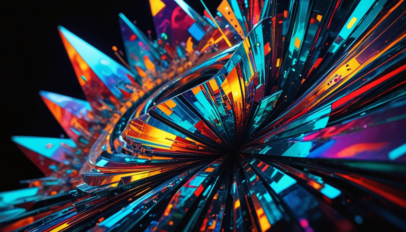 Quantum Energy Sculpture in Glass: Surrealist Fractal Art