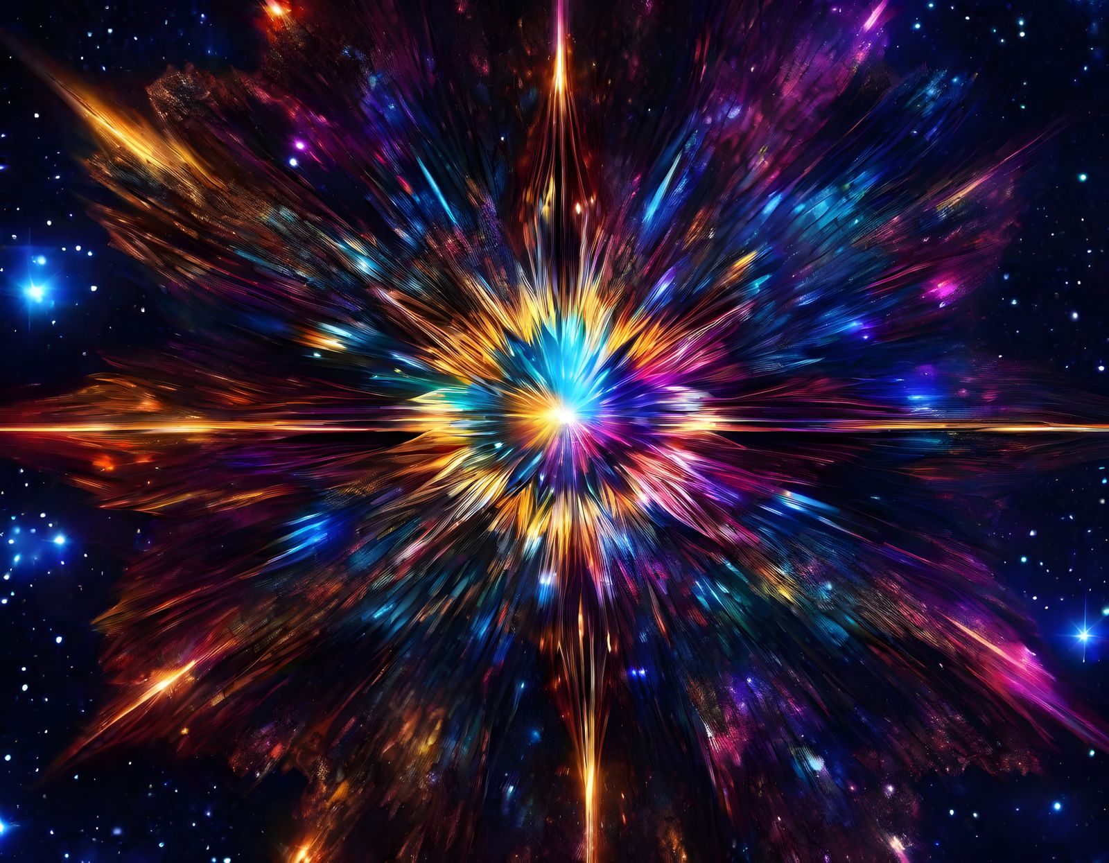 Dazzling Stars in Cosmic Galaxy: Holographic Illustration