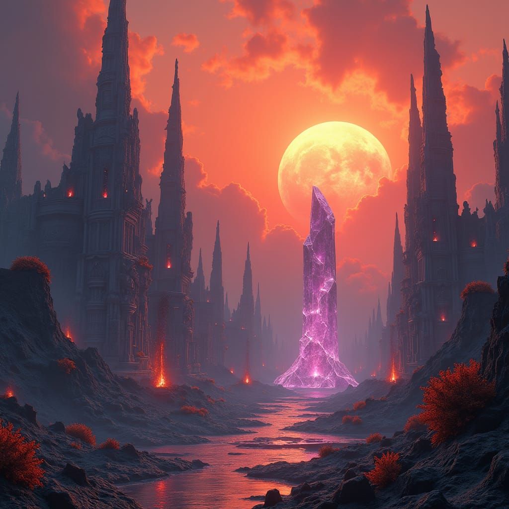 Ravaged Alien Metropolis: Fantasy Concept Art