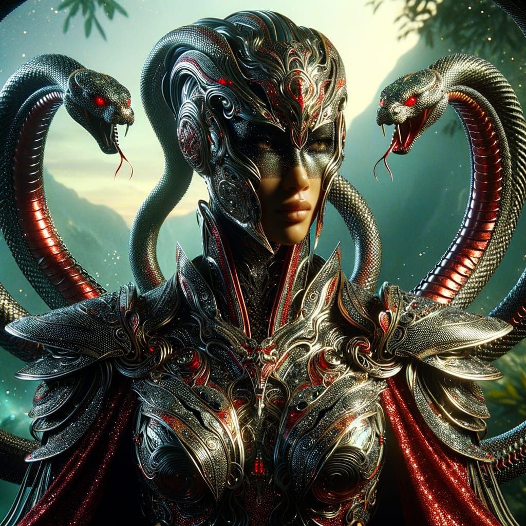 Ethereal High Elf Empress in Ancient Futuristic Armor