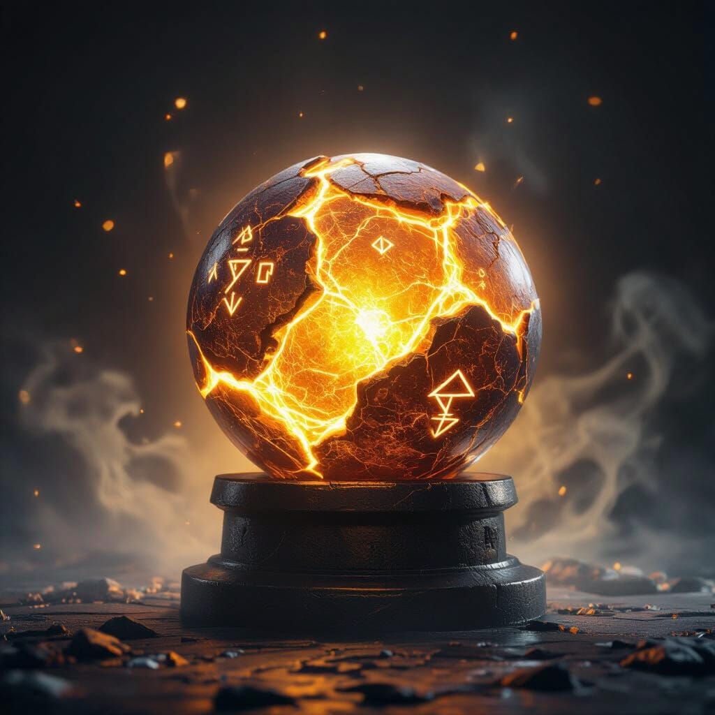 Glowing Paras Stone on Pedestal, Cinematic Style