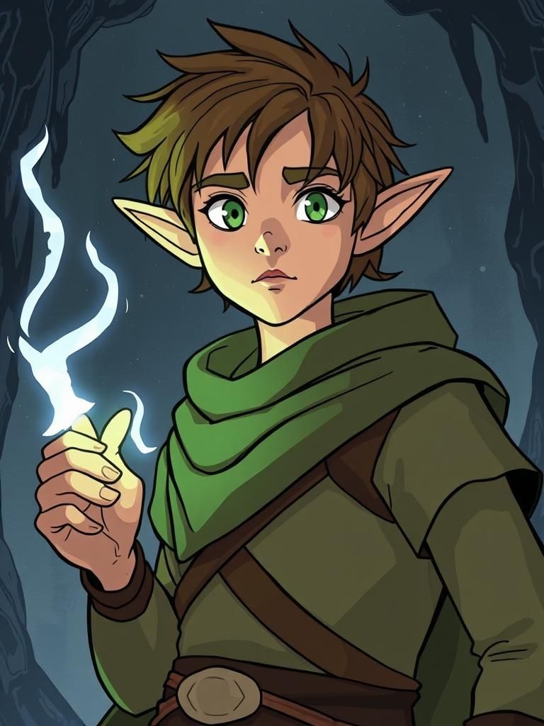 Elf Character in Animated Storyboard Style