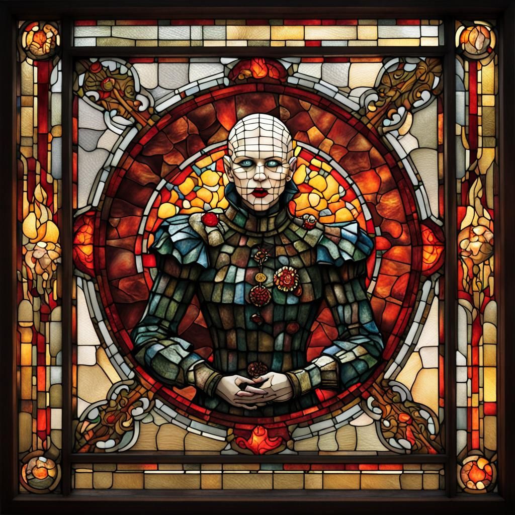 Stained-Glass Pinhead Mother and Child