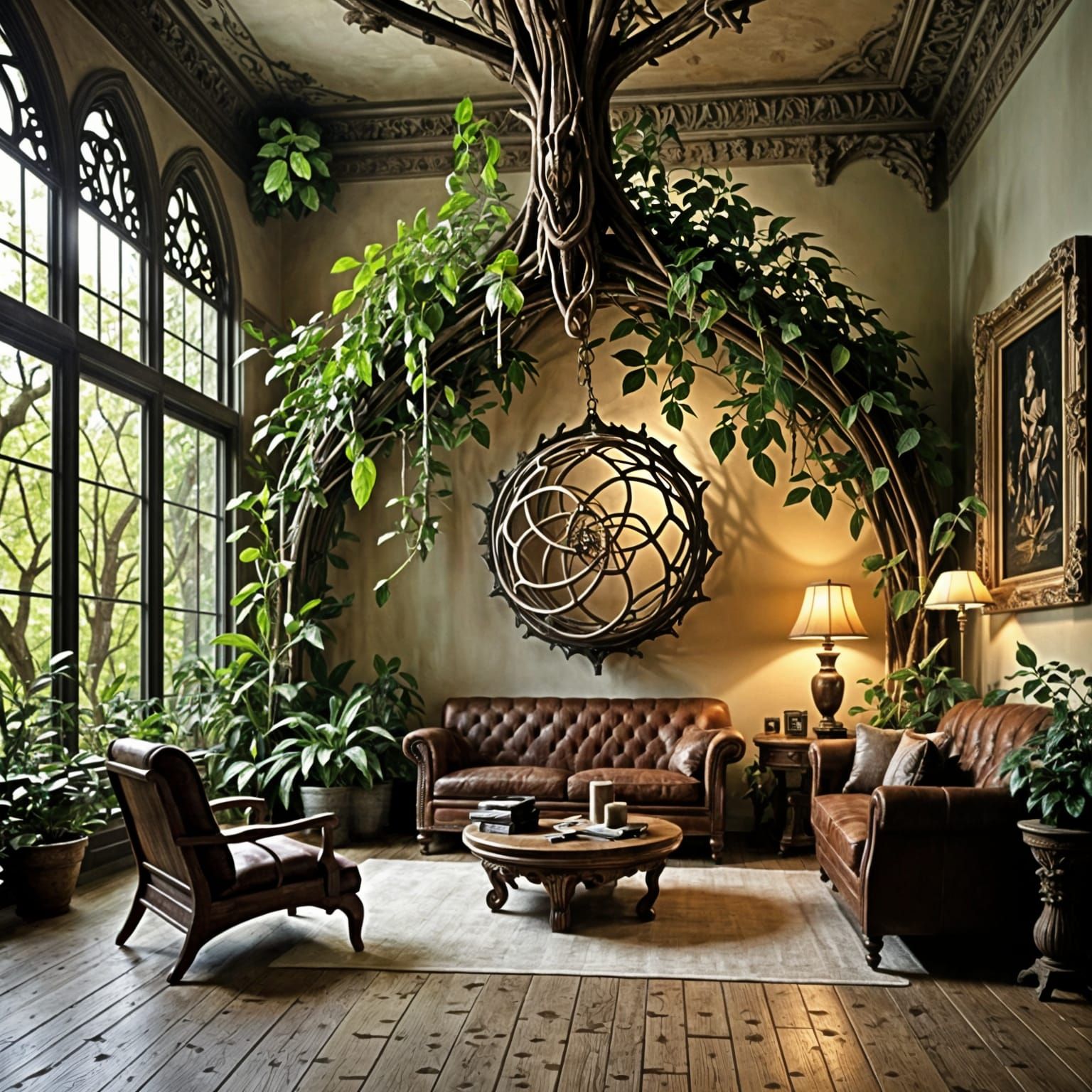 Brilliant biophilic art : interaction humans-nature gothic r...