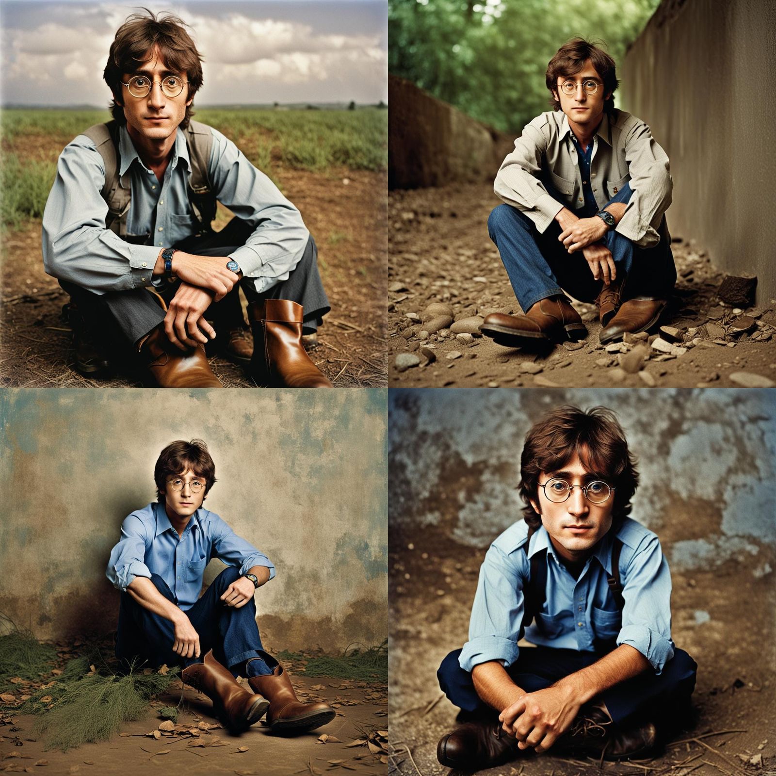 Young John Lennon Portrait in Professional Photography Style