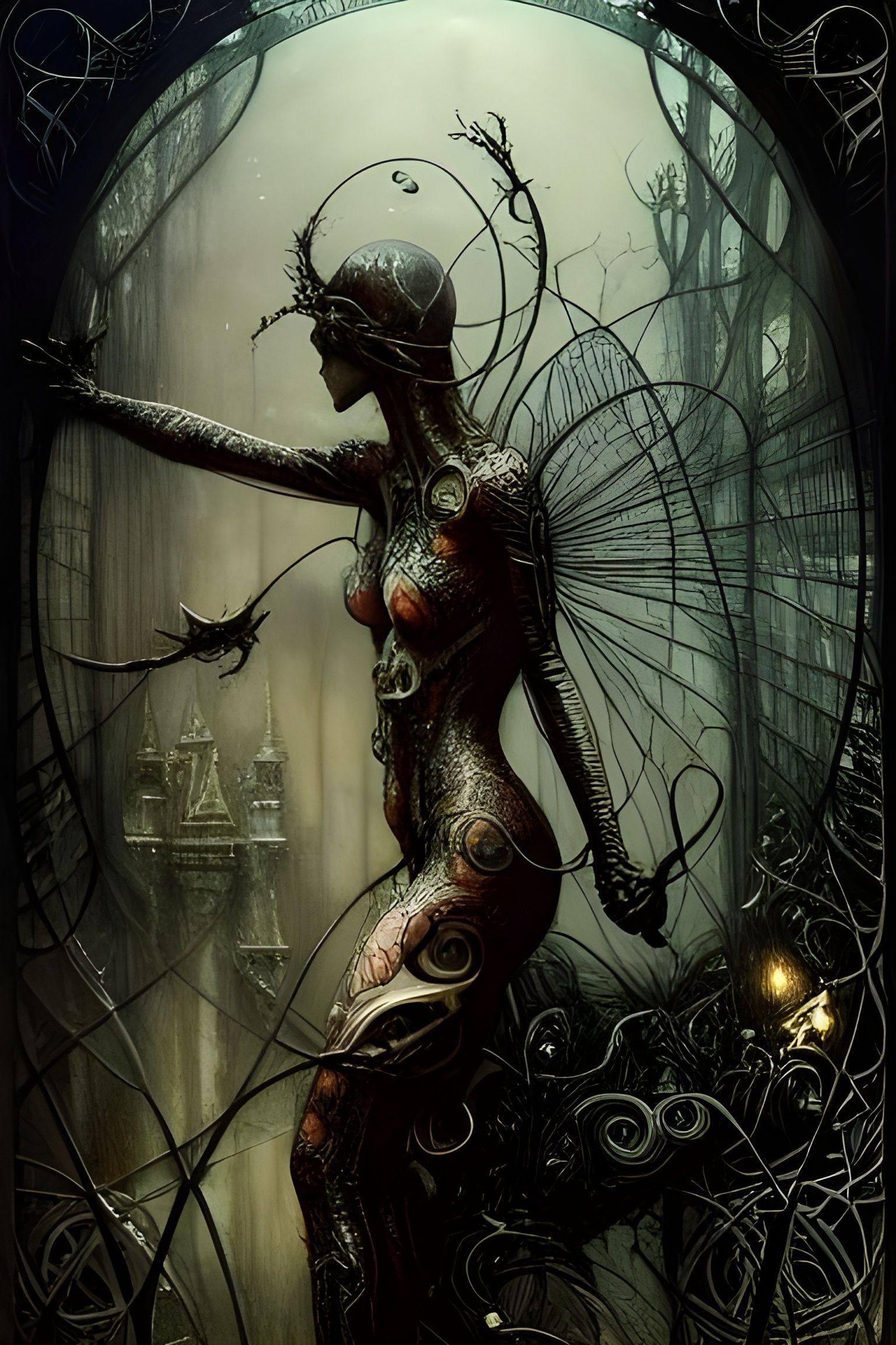 Intricate Sinister Scene in Digital Art Style