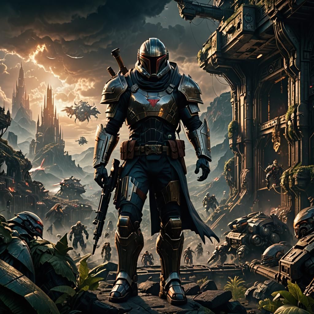 Epic Video Game Character Digital Matte Painting