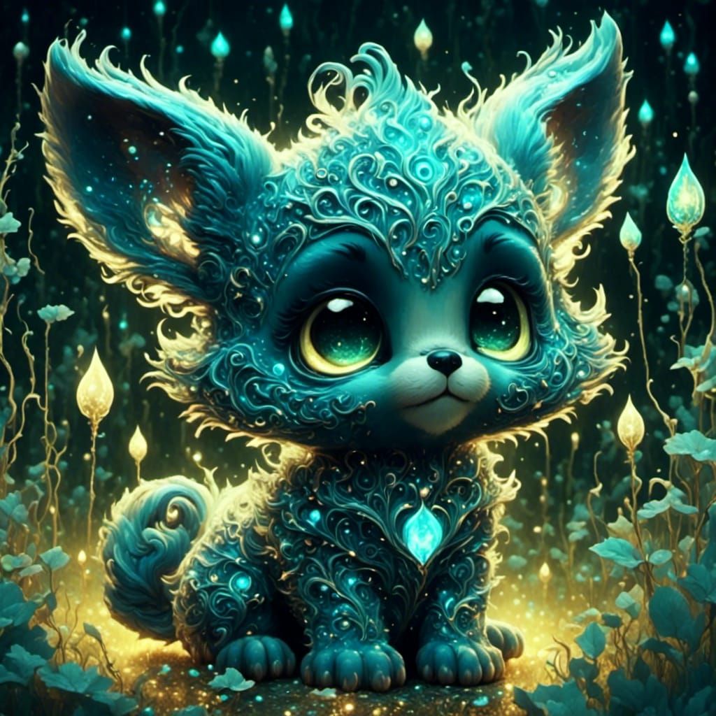 Bioluminescent Magic Animal with Sparkle Effects