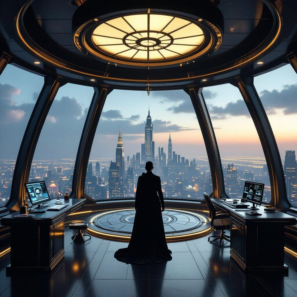 Art Deco Penthouse Hideout with High-Tech Lab and Launchpad