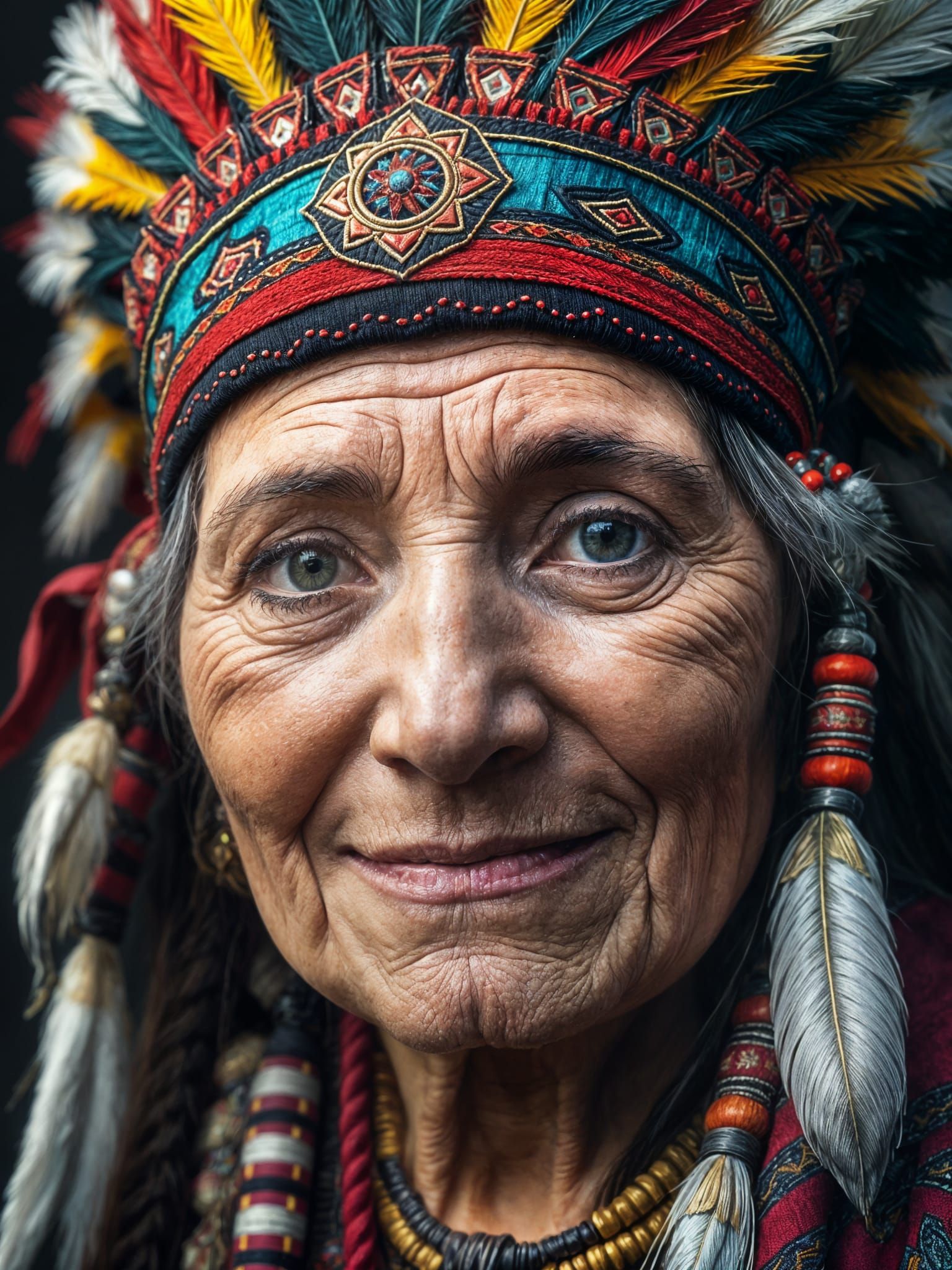 Noble Native American Matriarch Portrait
