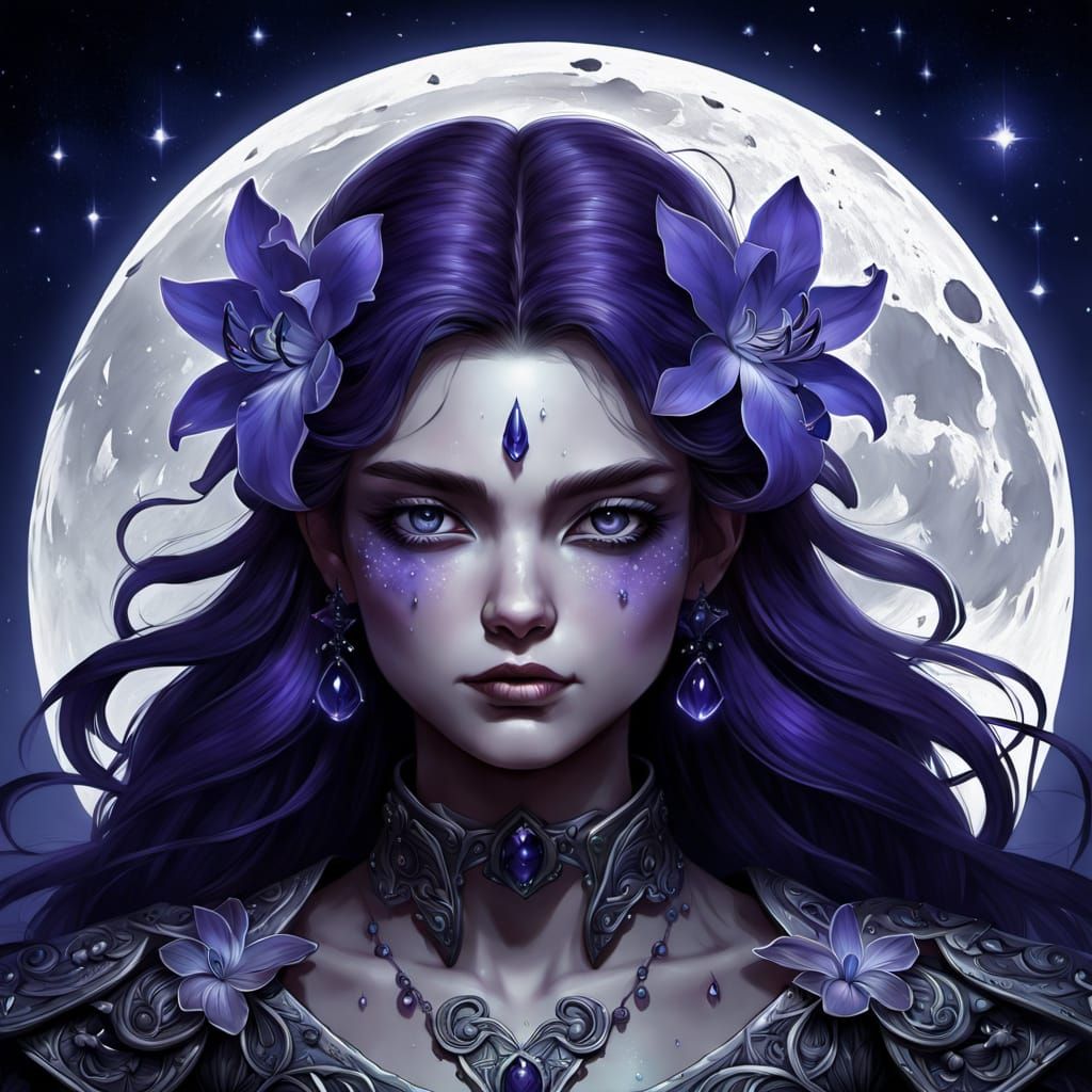 Mystical Hyacinth Blooms Under Full Moon