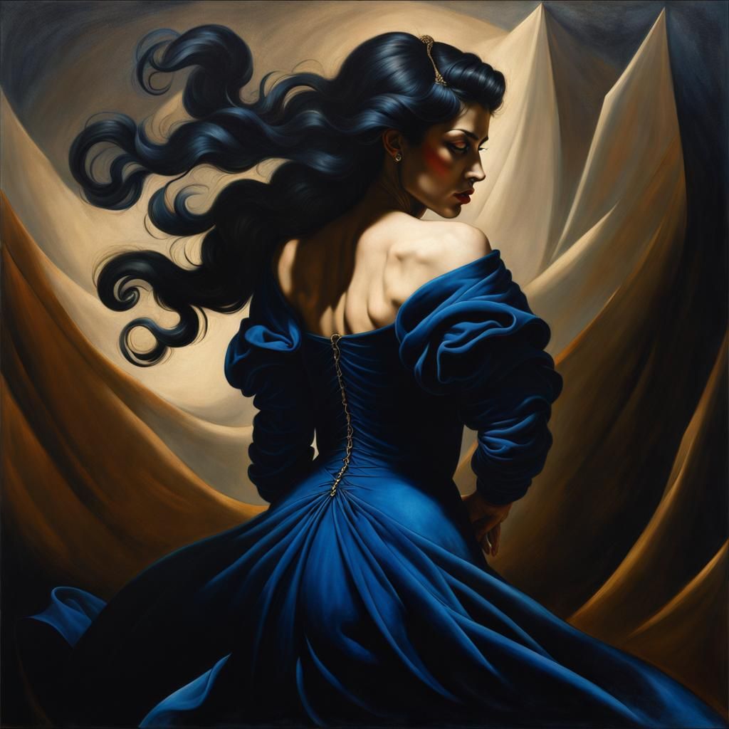 Dramatic Woman Portrait in Renaissance Style