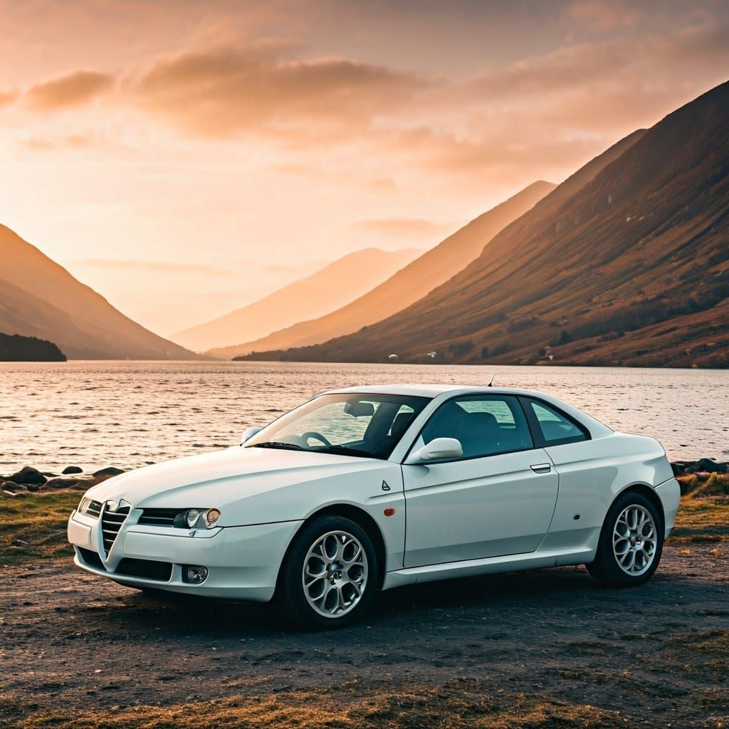 Alfa Romeo 166 Coupé in Glencoe, Cinematic Style
