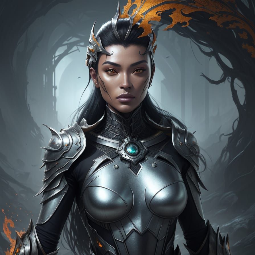 Ethereal Woman Unveiled in Vibrant Chrome