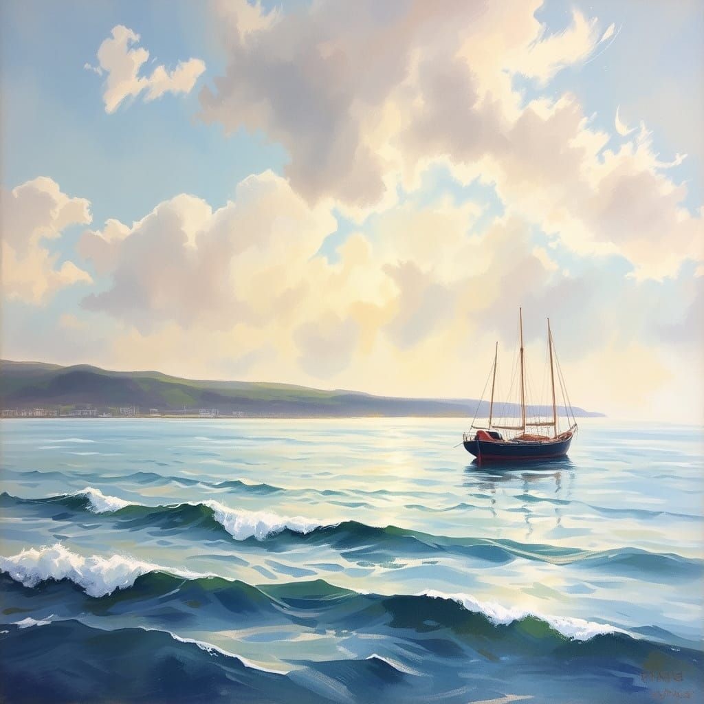 Dreamy Seascape Painting in Turner Style