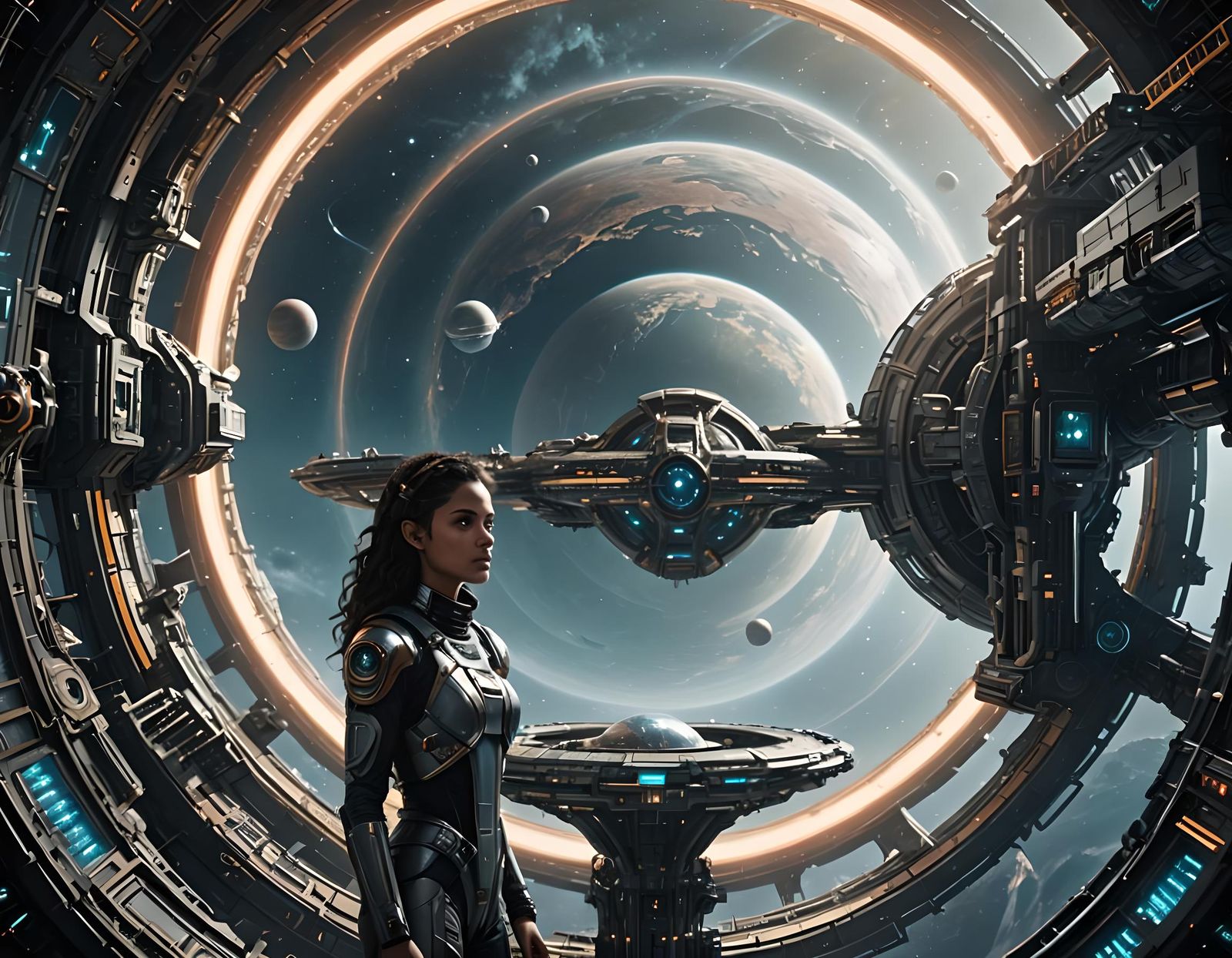 Isabela Merced on a Futuristic Space Station