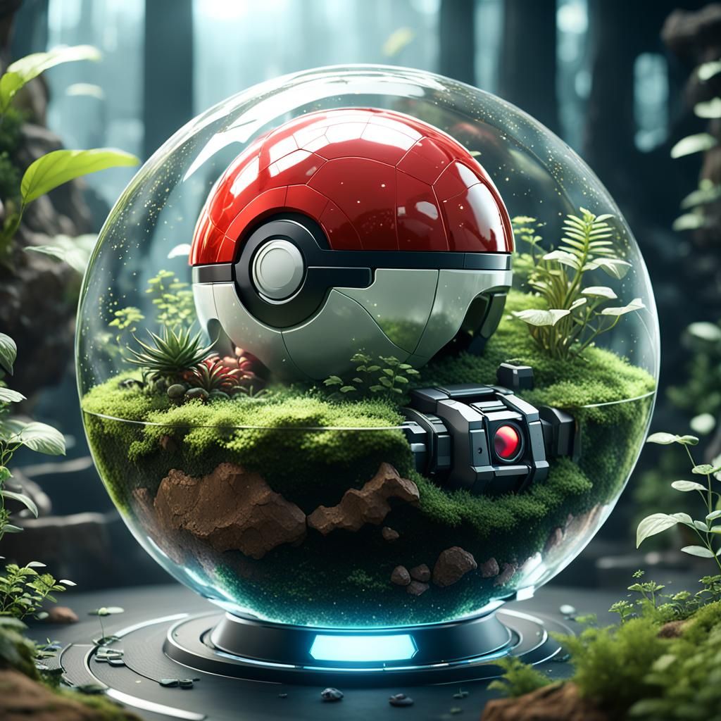 Futuristic Sci-Fi Terrarium Pokeball Design