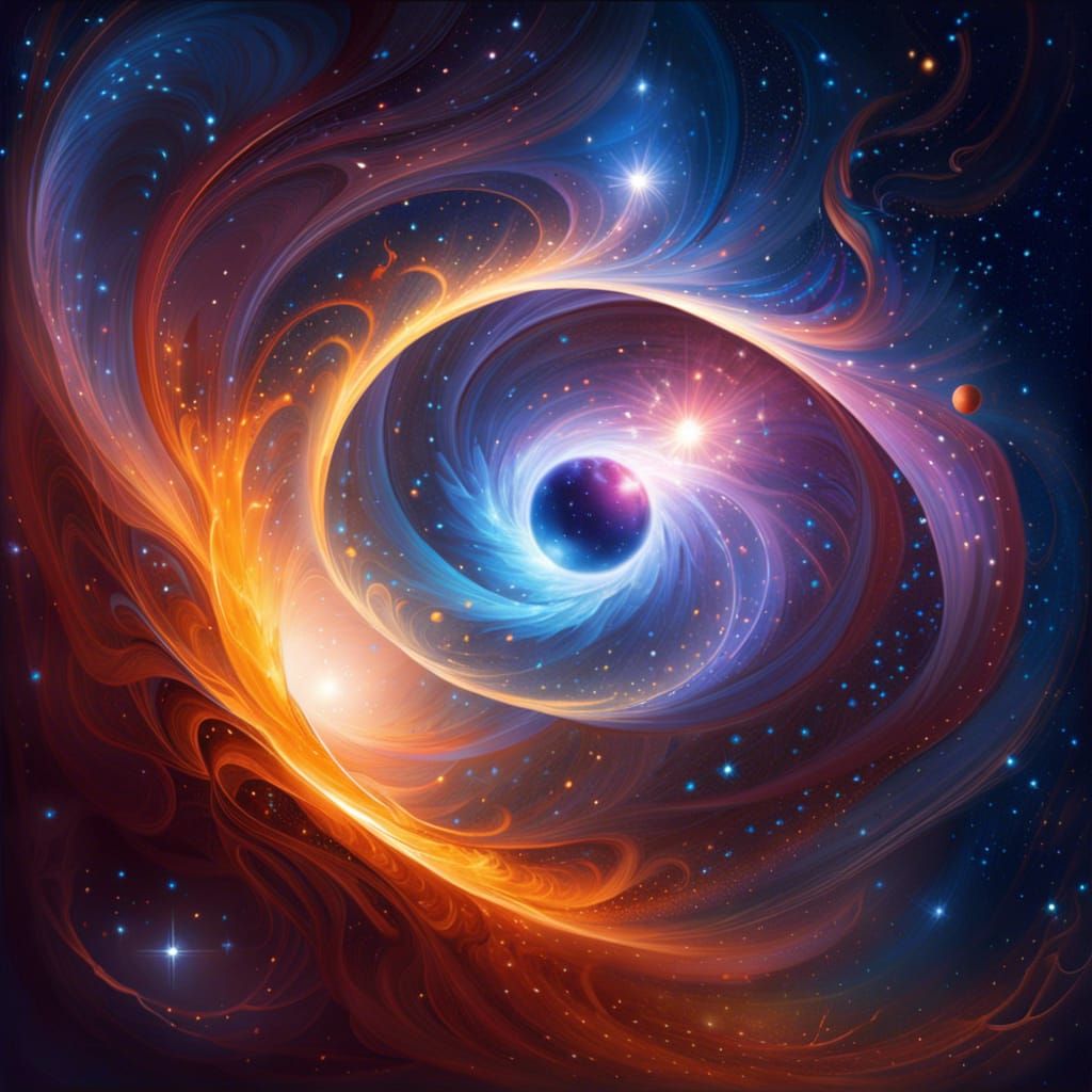 Breathtaking Nebula with Twinkling Stars in Digital Art