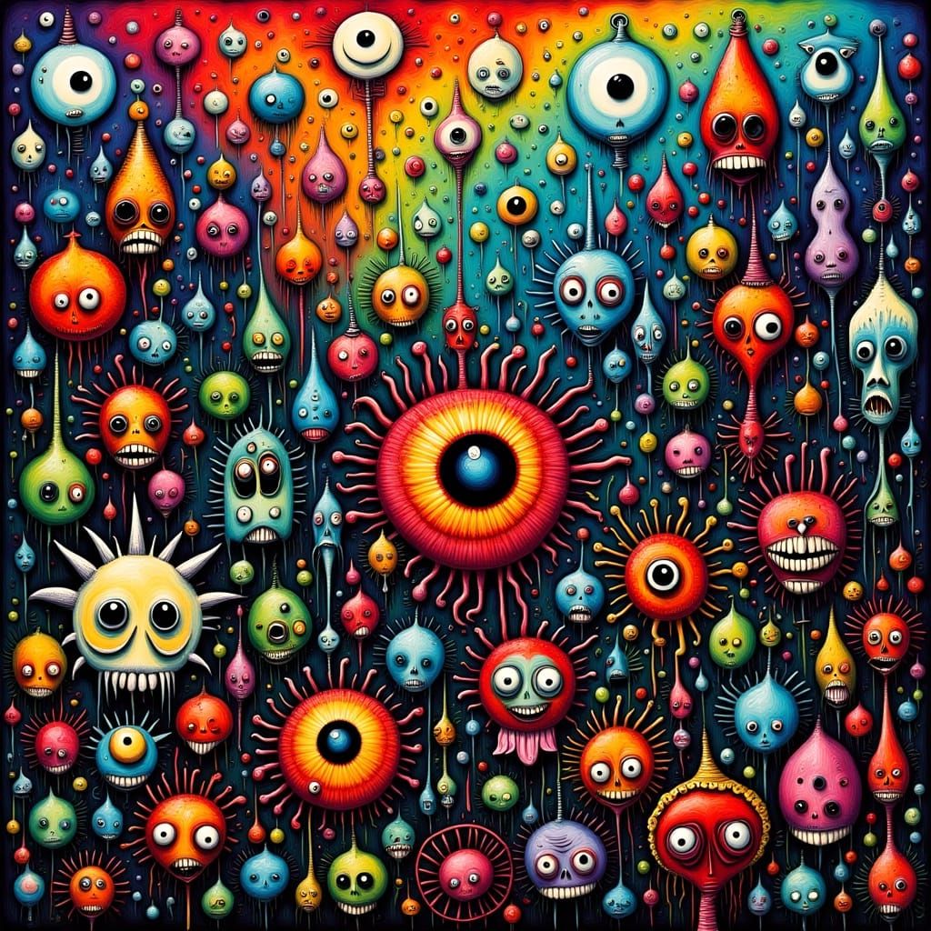 Vibrant, Expressionist Faces in a Kaleidoscope of Color