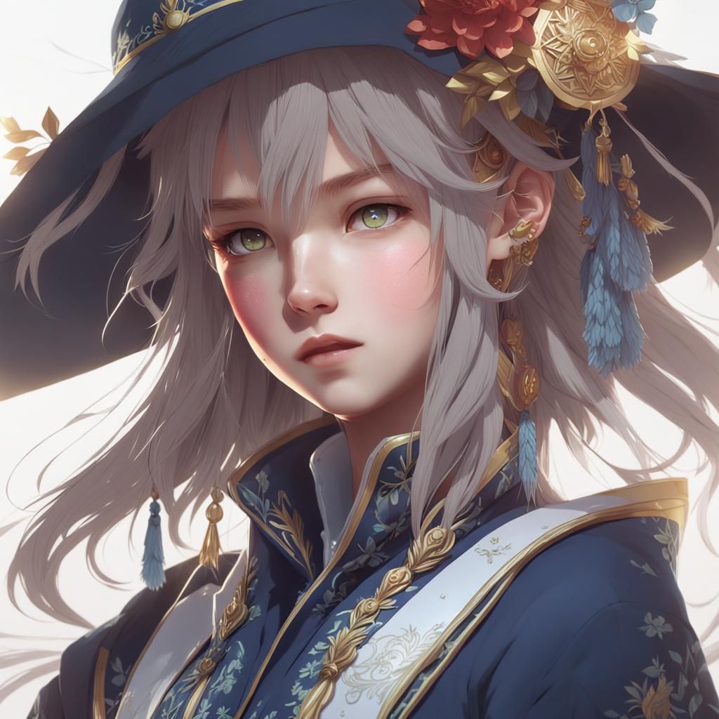 Anime Girl in 3D: Detailed Aesthetic Concept Art