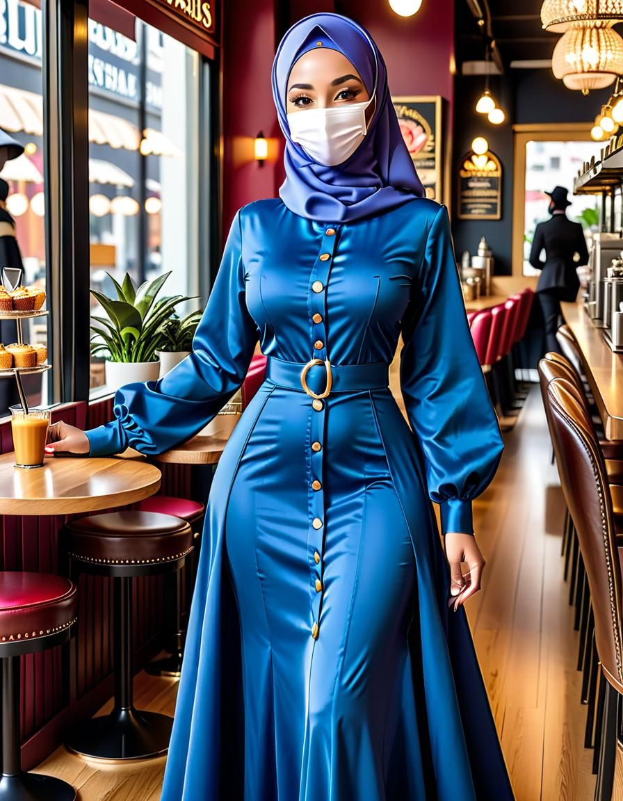 Hijabi Jessica Rabbit Portrait in Cartoon Style