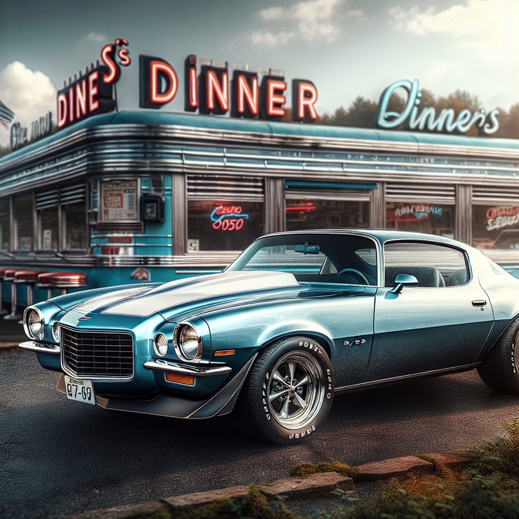 1971 Chevrolet Camaro RS/SS at the diner