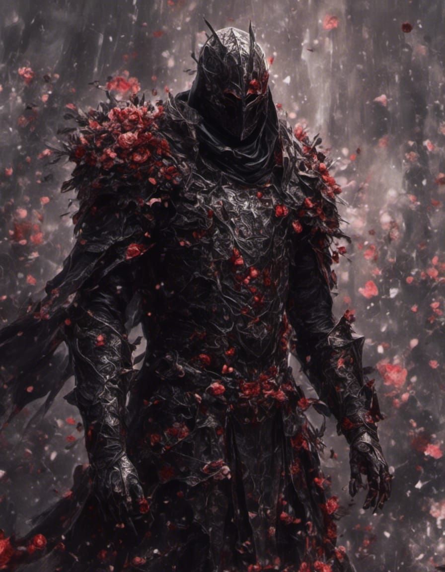 Dark Armored Knight in Macabre Style