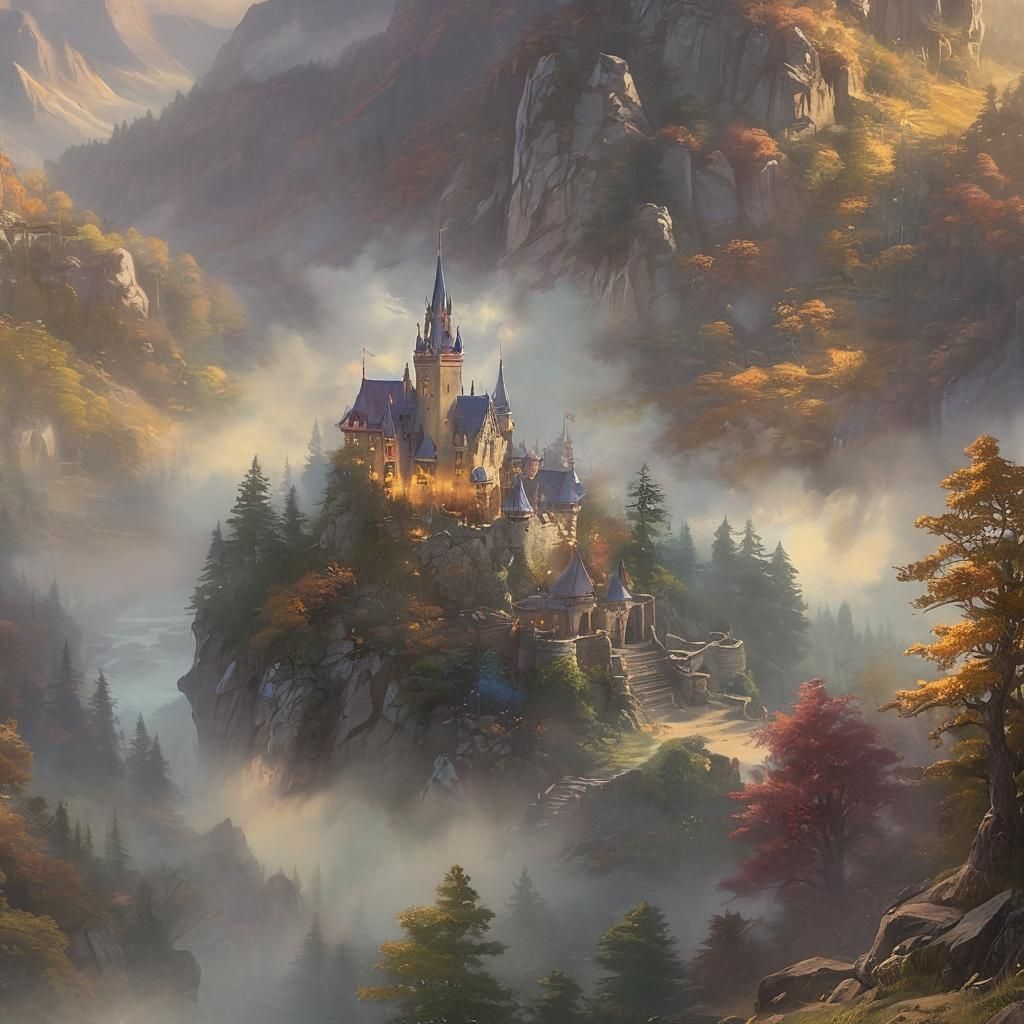 Medieval Fantasy Kingdom in Golden Light