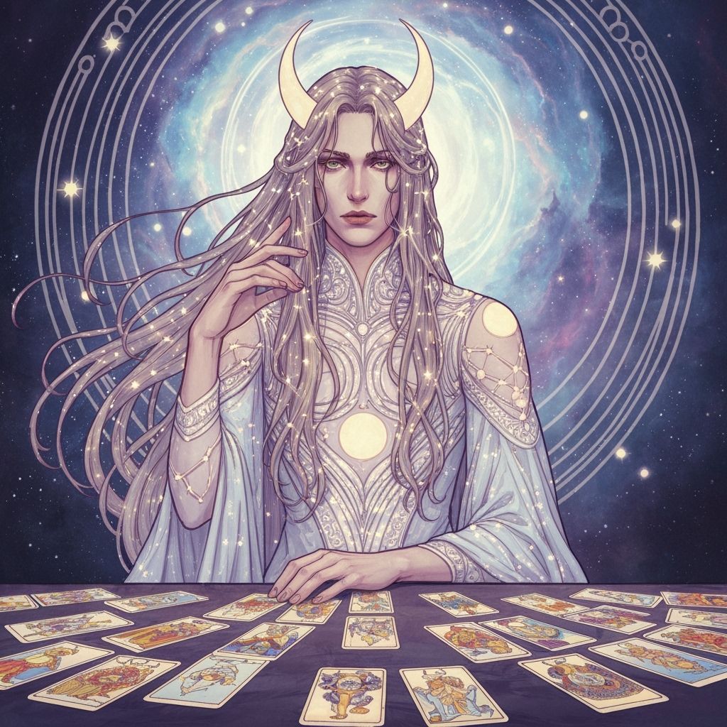 Celestial Bard in Art Nouveau Style