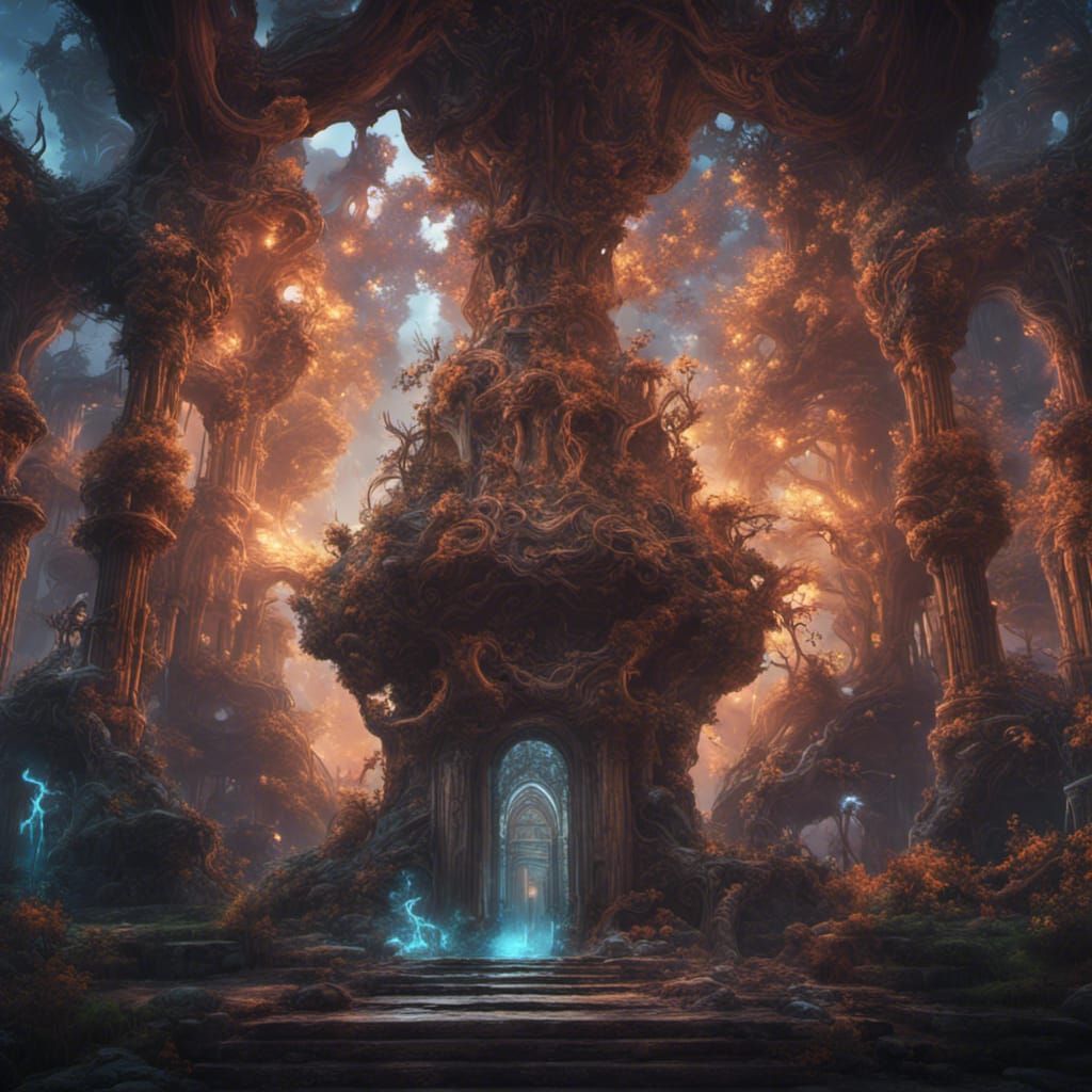 Fantastical Ultra-Illuminated Scene in Detailed Matte Painti...