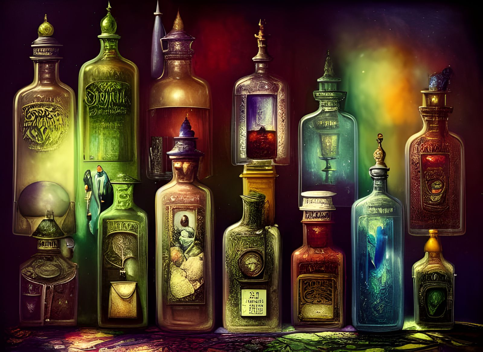 Victorian Potions: Hyperdetailed Paranormalpunk Art