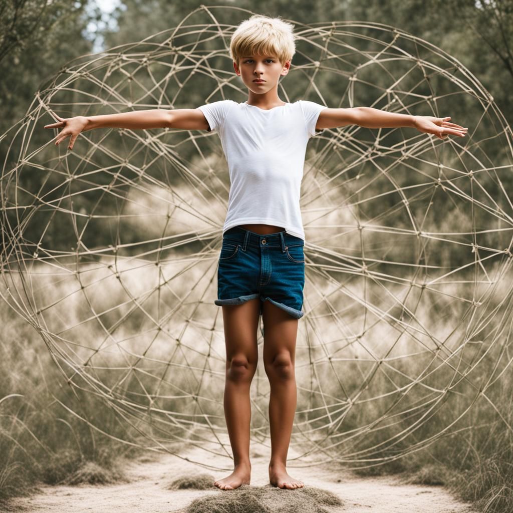 Teenage Vitruvian Man Pose