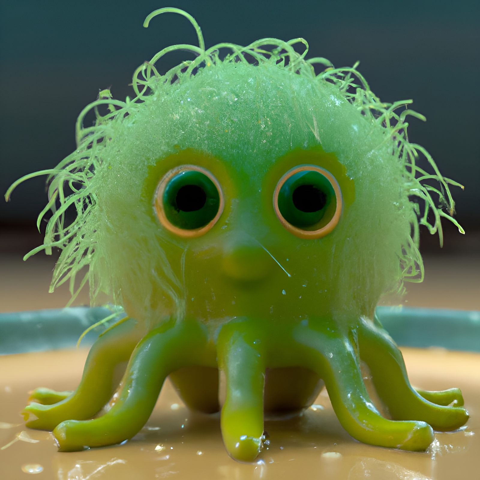 Cute 3D Spaghetti Monster with Fuzzy Fur