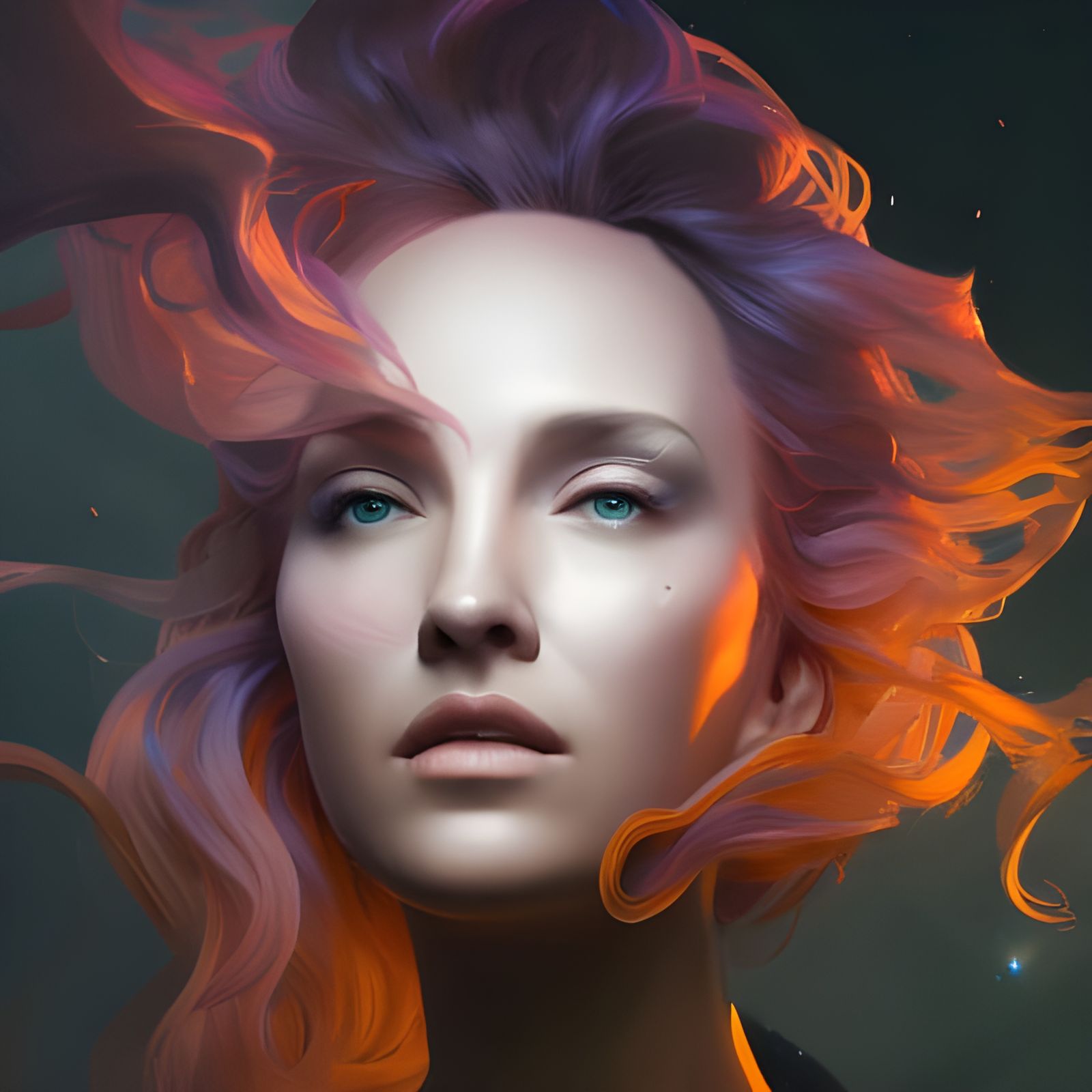 Nebula Queen Portrait in Hyperdetailed Concept Art