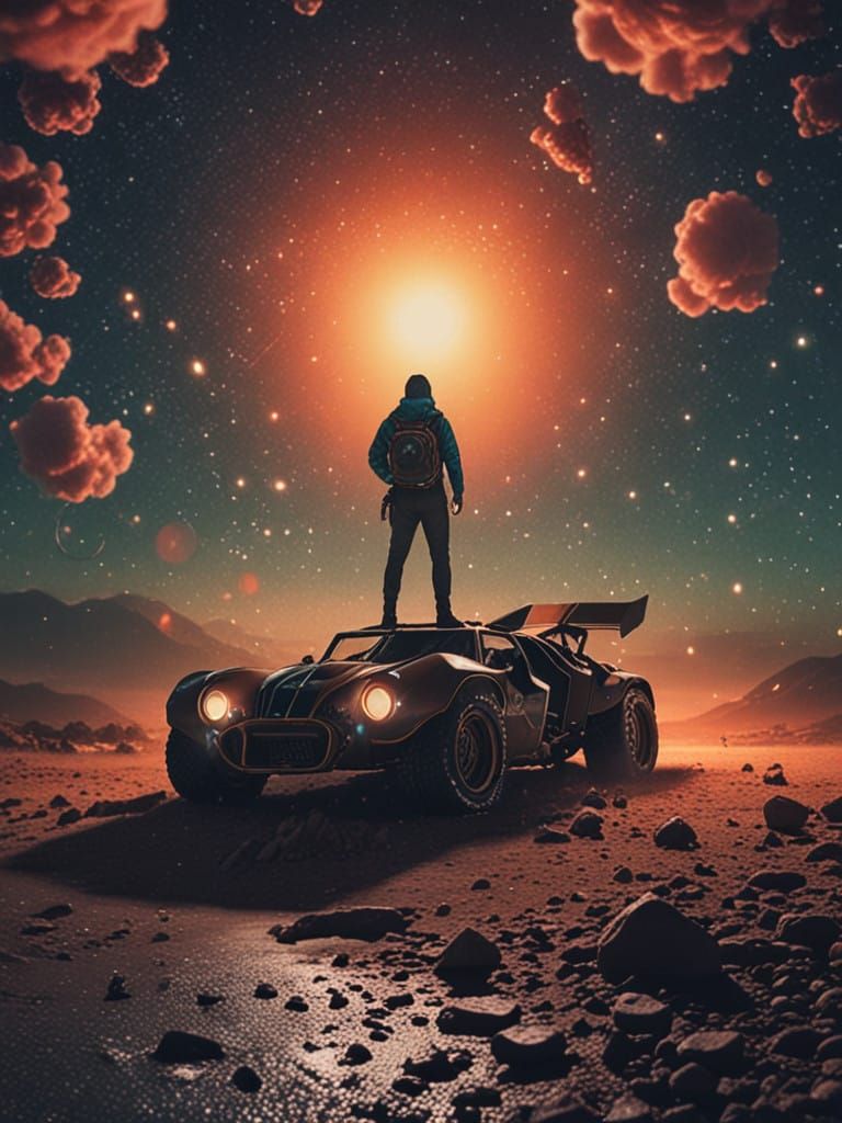 Stunning Cosmic Masterpiece in Cinematic Holographic Style